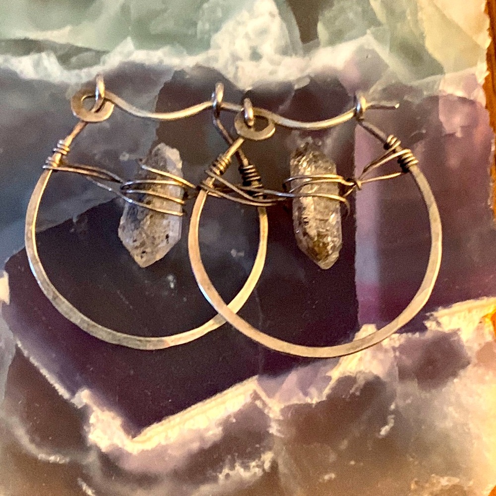 New Handmade Silver & Quartz Earrings